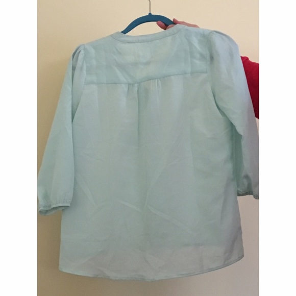 Teal Button down Blouse - Picture 2 of 3