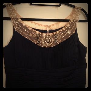 Blue Evening Gown with a Gorgeous Beaded Top