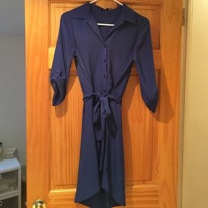 3/4 sleeve blue dress