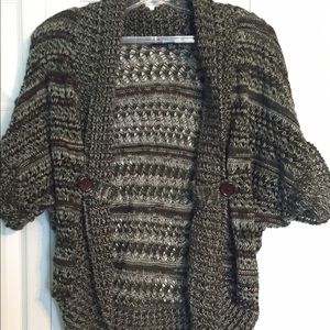Olive green and brown cardigan