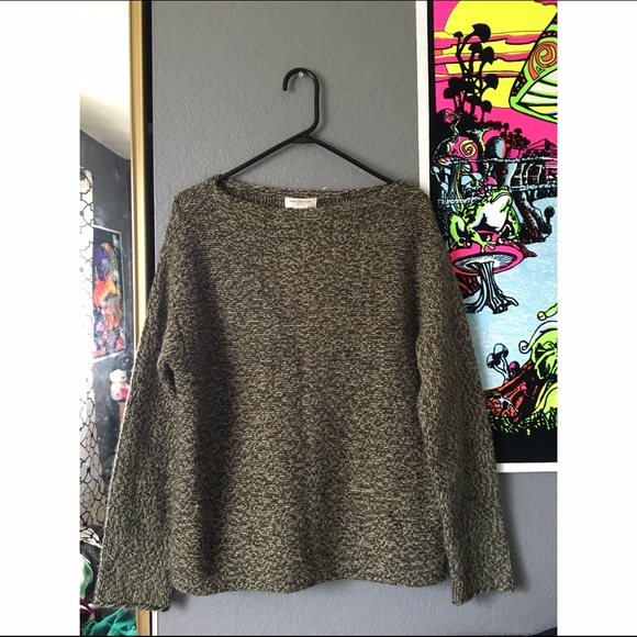Jones NY Green Speckled Wool Knit Sweater