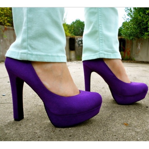 Purple velvet 5+ inch heels