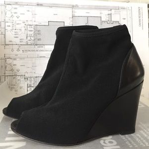 Stuart Weitzman Black gauze stretch anckle booties