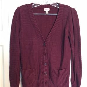 Maroon button down cardigan