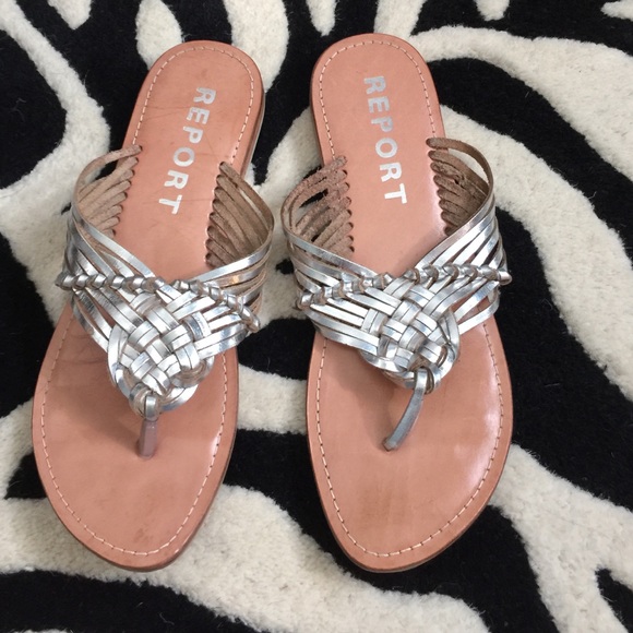 Report Silver Sinclair Sandals - Size 8
