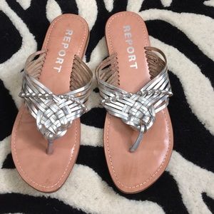 Report Silver Sinclair Sandals - Size 8