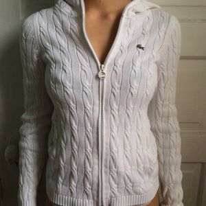 Authentic Lacoste Cable-knit tennis sweater