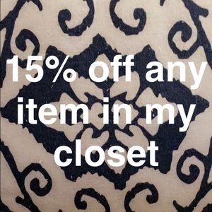 15% off any item in my closet