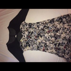 Sheer and white lace multicolored skater dress