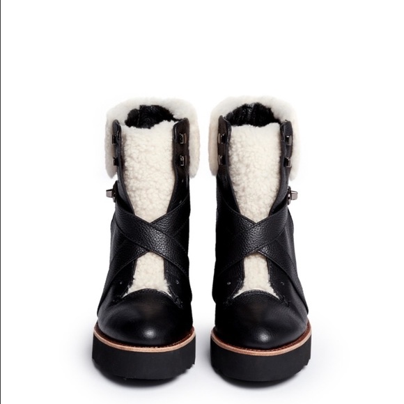 Coach Shoes - COACH shearling + leather booties
