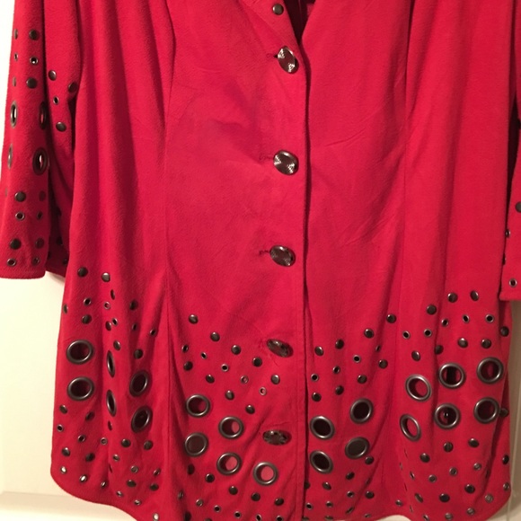News Swade Red button down jacket - Picture 3 of 4