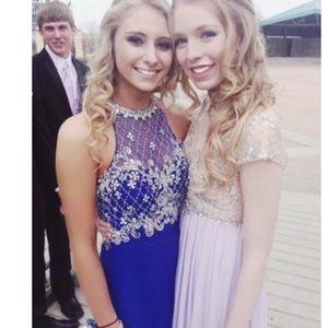 Long Dark Blue Prom Dress
