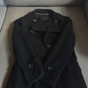 Banana Republic Black Woolen pea coat