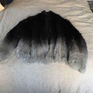 100% ombré rabbit fur jacket
