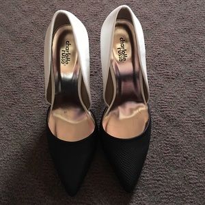Black and white heels