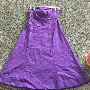 Strapless purple dress
