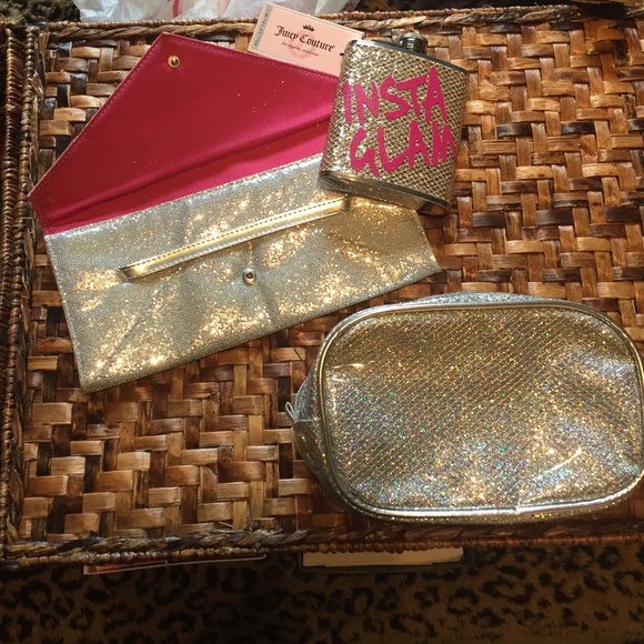 Juicy Couture Accessories - Glam Bundle New Juicy Couture Flask & Bag Bundle
