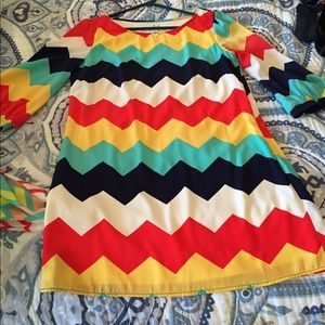 pink owl multicolor shift dress