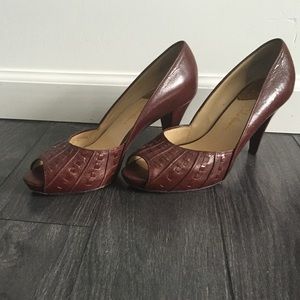 Dark red Cole Haan Peep toe Pumps