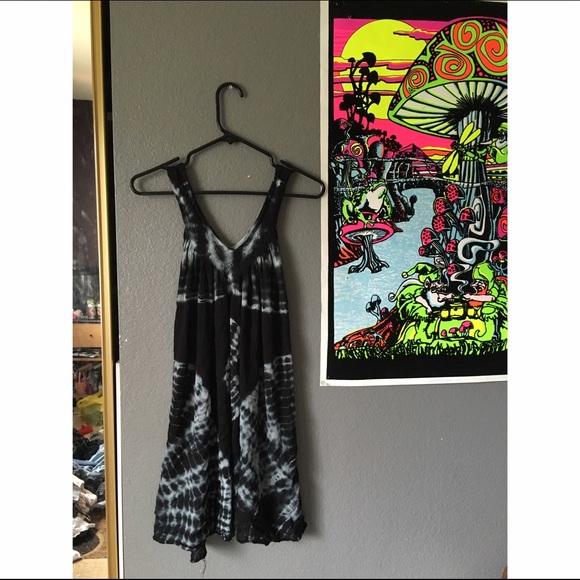 Black and Gray Tye Dye Dress