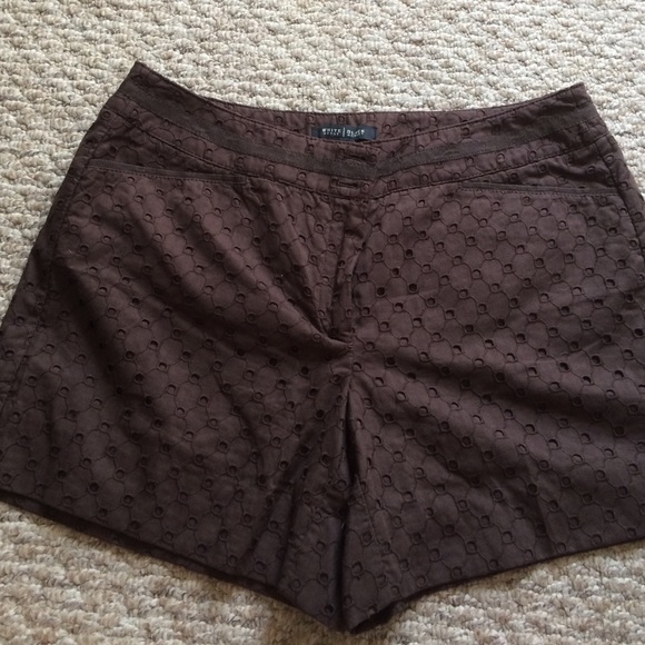White House Black Market brown eyelet shorts!