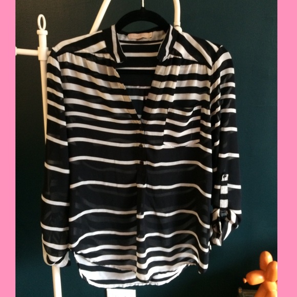 Black and white blouse