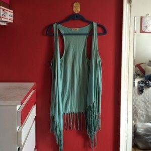 Turquoise Never Worn Fringe Cardigan (M)