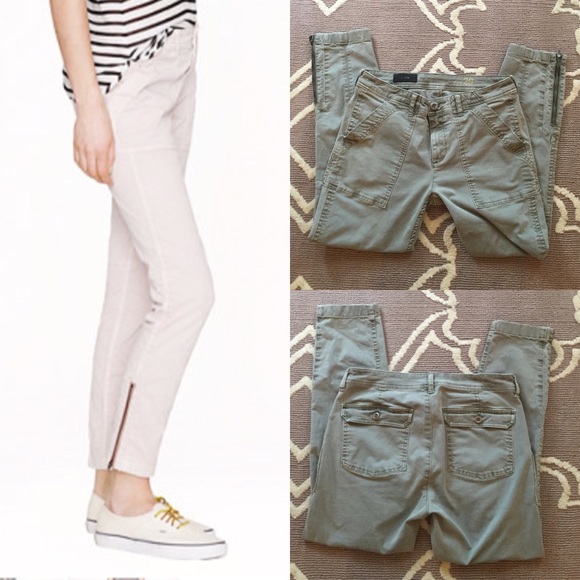 J. Crew Pants - J.Crew Green Skinny Zipper Pant Ankle Length Sz 29