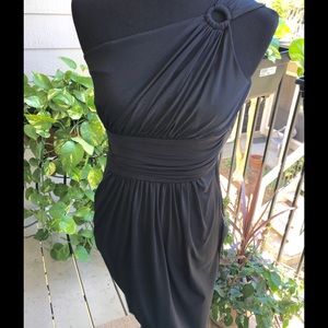 NWT Maggy London one shoulder black dress!