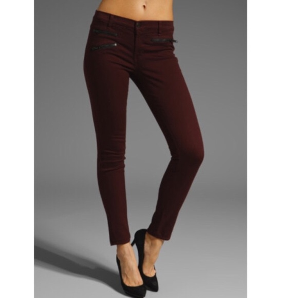 J Brand Burgundy Skinny Jeans 29
