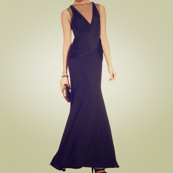 Xscape Drape Fringe Gown