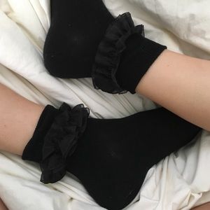 Black frilly socks