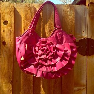 Pink faux leather bag