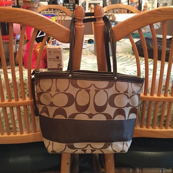 Khaki Signature Coach Tote!