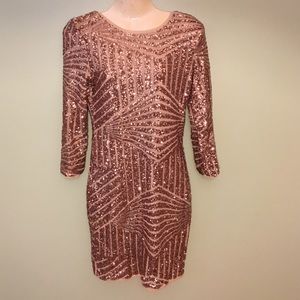 Gold sequin formal dress
