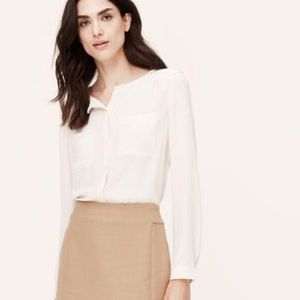 Collarless Utility Blouse