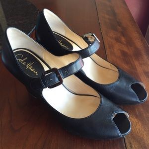 Cole Haan peeptoe wedge