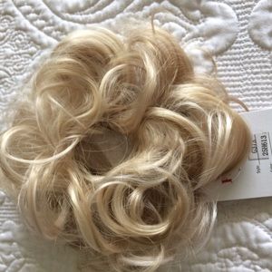 Stylish Hair Bun Extension curly ponytail mix blond