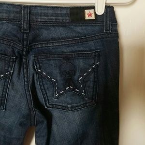 Blue Denim with Skull pocket