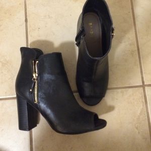 Black peep toe ankle booties