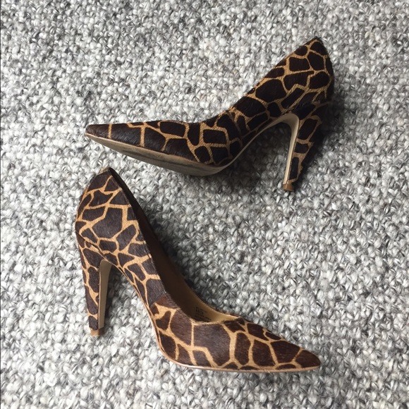 BCBG Cow Hair Giraffe Print Pumps