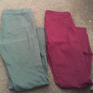 2 for 1 colored skinny jeans