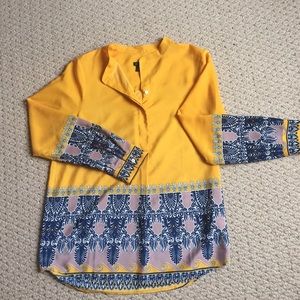 Yellow jcrew silk top