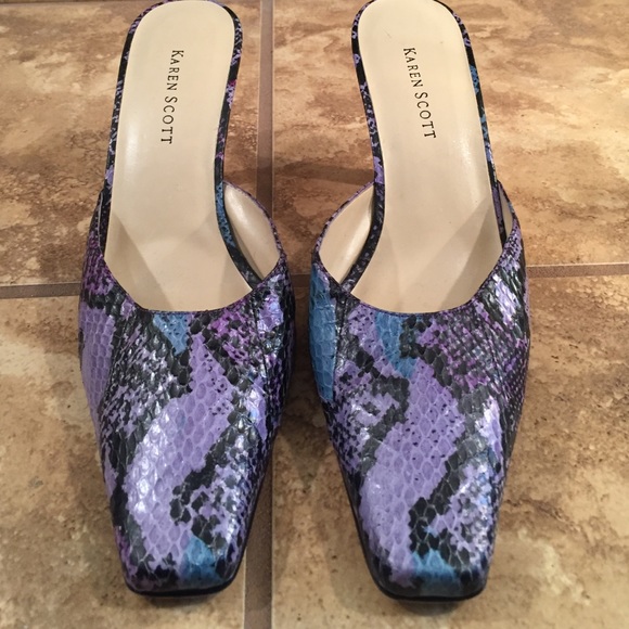 Karen Scott Shoes - Karen Scott Snakeskin Mules