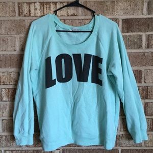 sea foam green Victoria's Secret LOVE crew neck