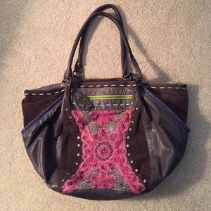Anthropologie brown leather bag