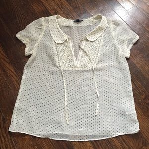American Eagle sheer polka dot medium shirt