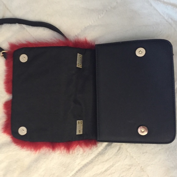 Bags - Red Faux Fur Handbag! Bags - Red Faux Fur Handbag!