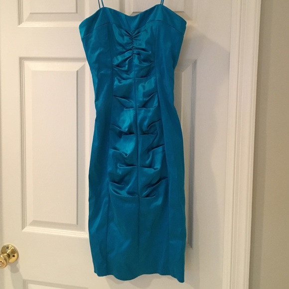 Satin ruched Cache cocktail dress