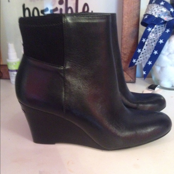 NWT Michael Kors Black Wedge Booties